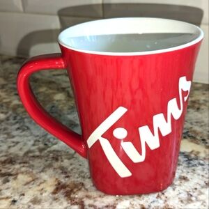Tim Hortons Limited Edition Red Ceramic mug White inside
